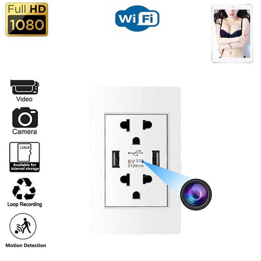 Multifunctional wall plug with mini Wifi camera 1080P HD Action IP Video Security